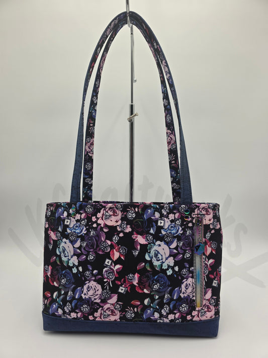 Mini Tote - Roses, waterproof cotton and cork