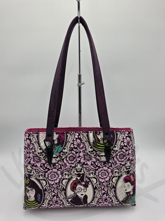 Tote Bag - Cotton pink and purple ladies