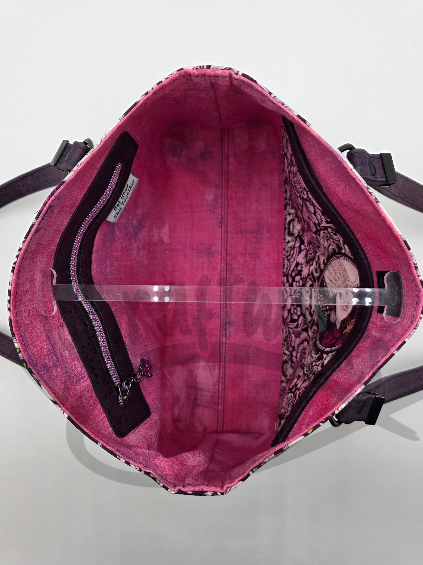 Tote Bag - Cotton pink and purple ladies