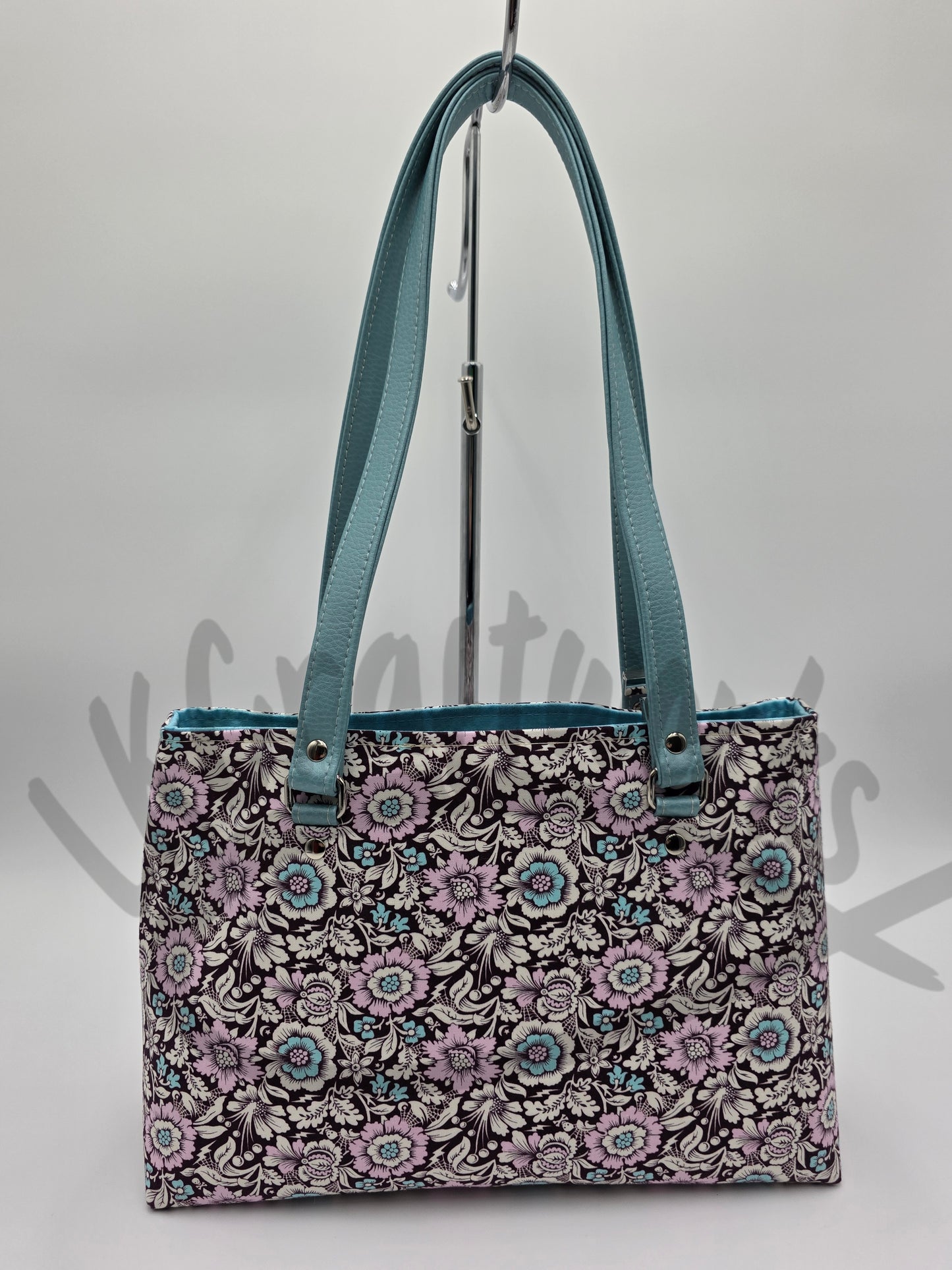 Tote Bag - Cotton floral with mini skulls
