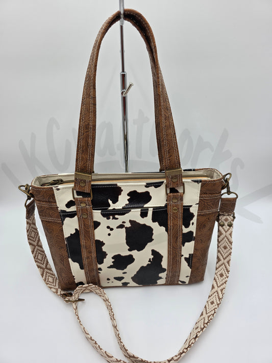 Mr. Heckles handbag- Cow print crossbody handbag