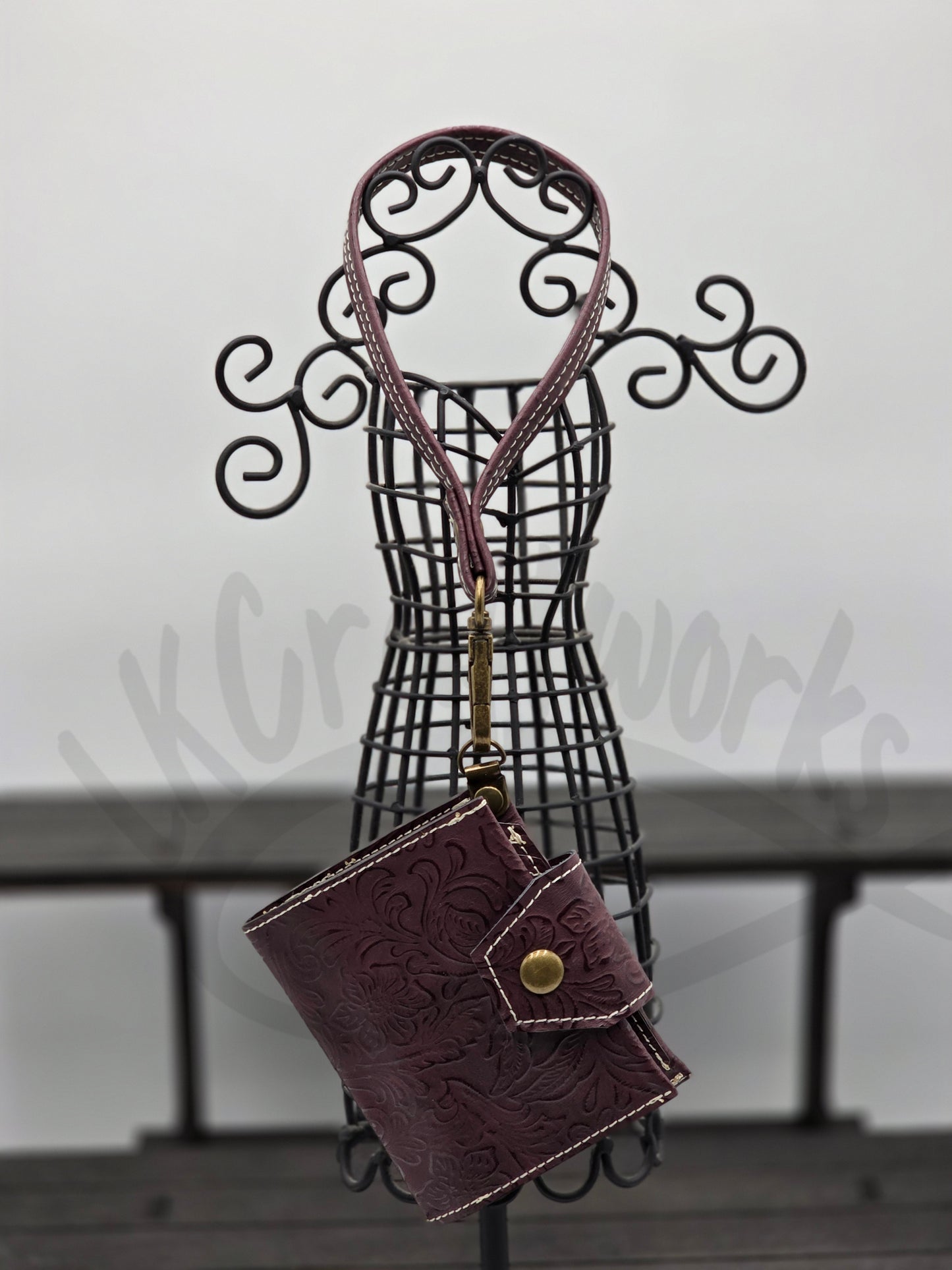 Key Fob Wallet - Brownish red western floral