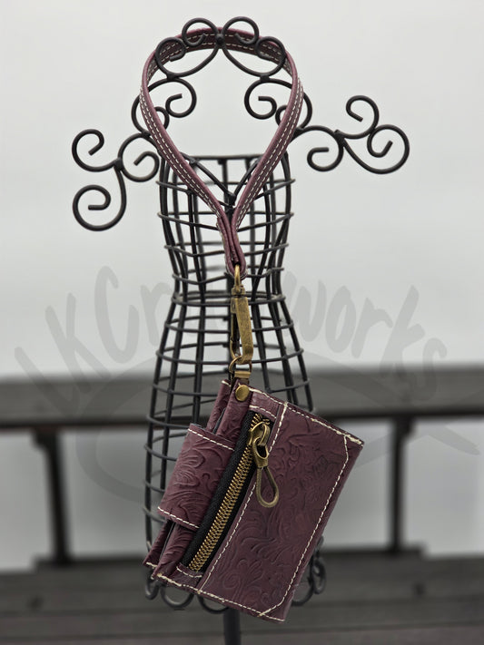 Key Fob Wallet - Brownish red western floral