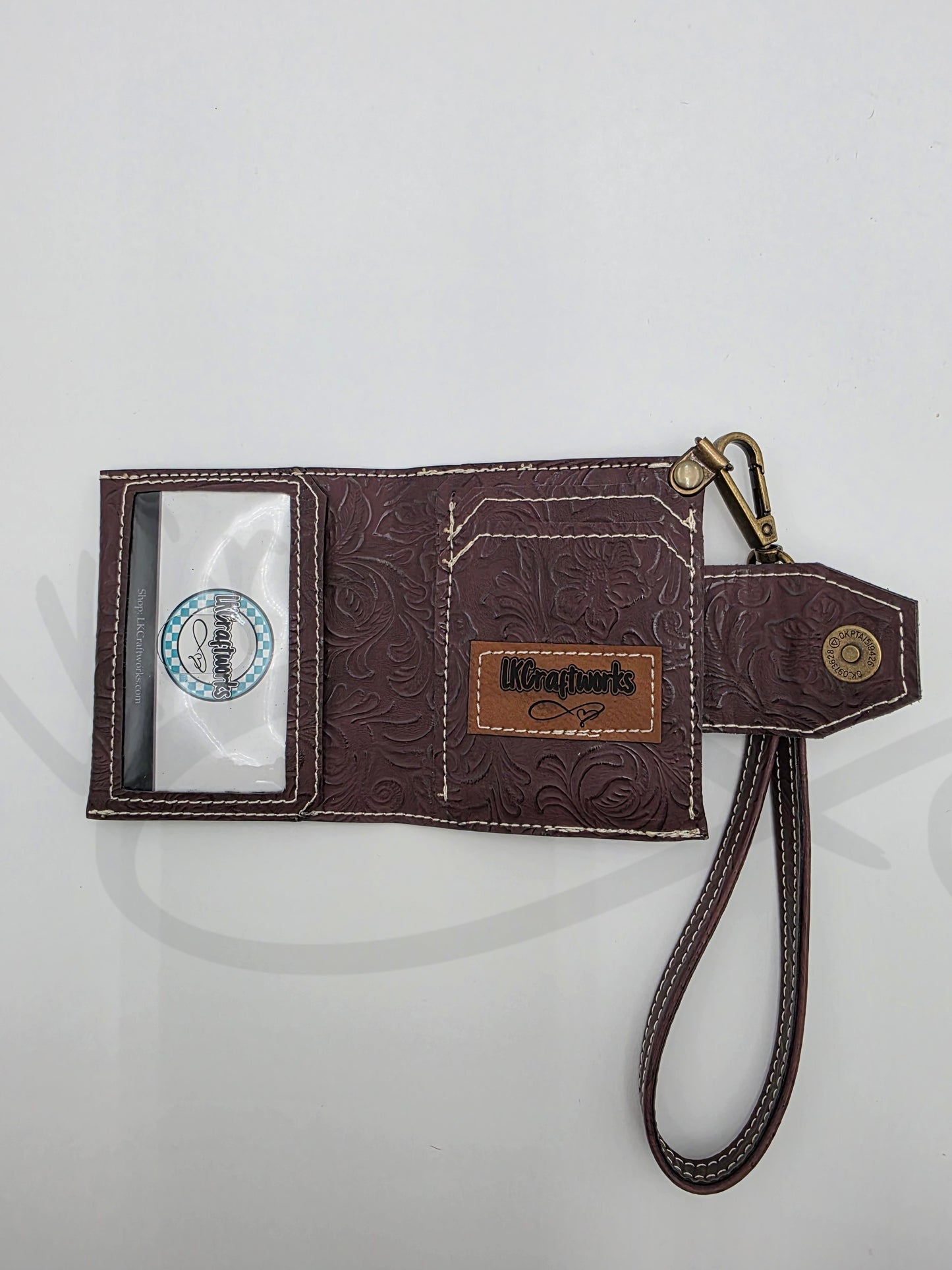 Key Fob Wallet - Brownish red western floral