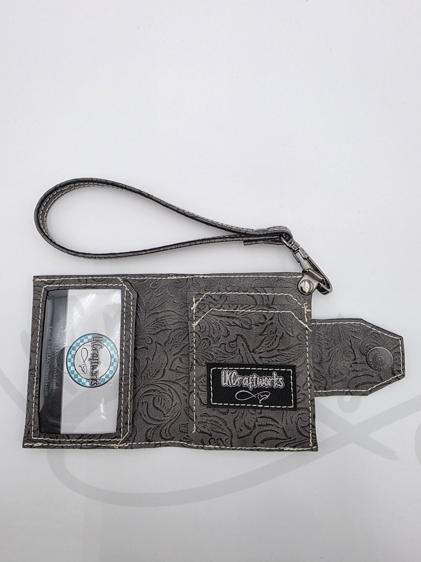 Key Fob Wallet - Grey western floral
