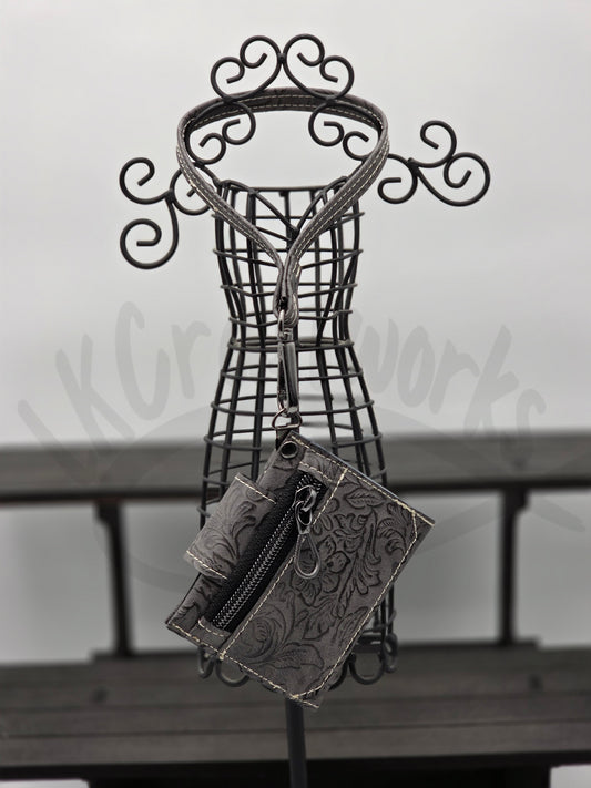 Key Fob Wallet - Grey western floral