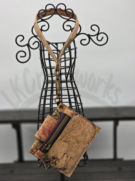 Key Fob Wallet - Natural Floral