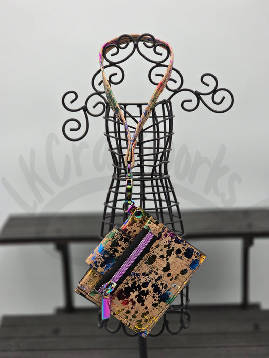 Key Fob Wallet- Rainbow cork