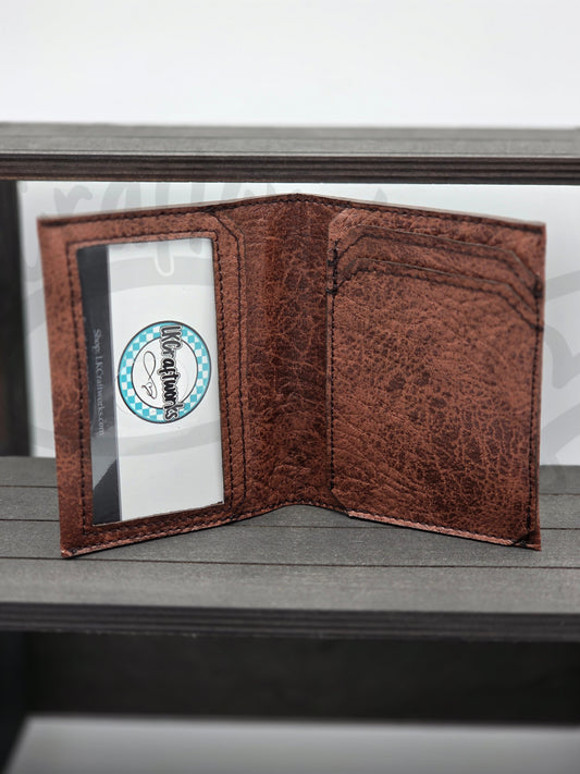 Bifold wallet -Brown Faux leather