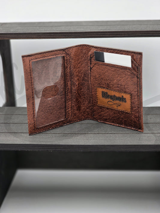 Bifold wallet - Brown Faux leather