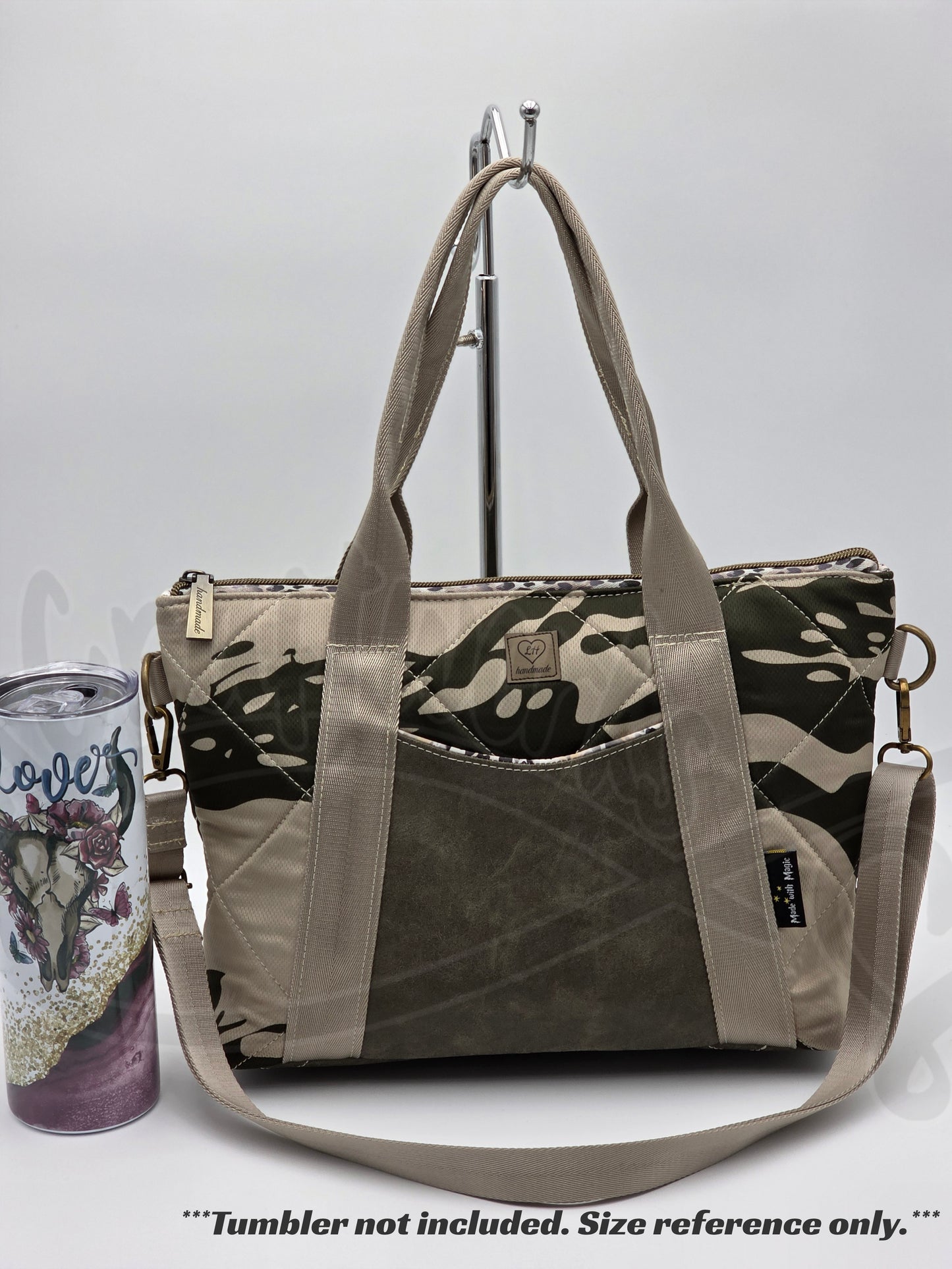 Oxbow Tote - Beige/olive green and camo