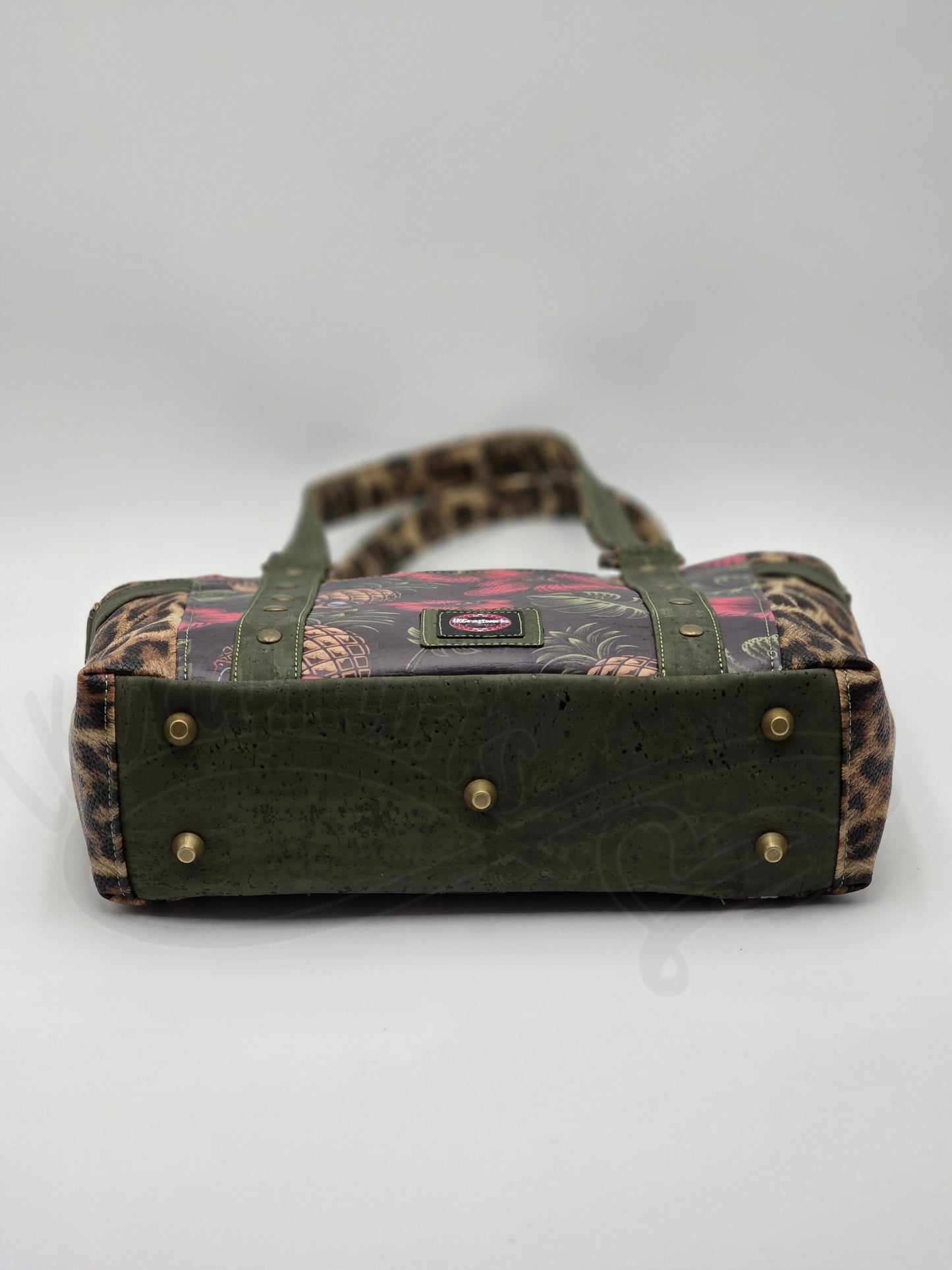 Mr. Heckles handbag- Pineapple skulls with leopard print