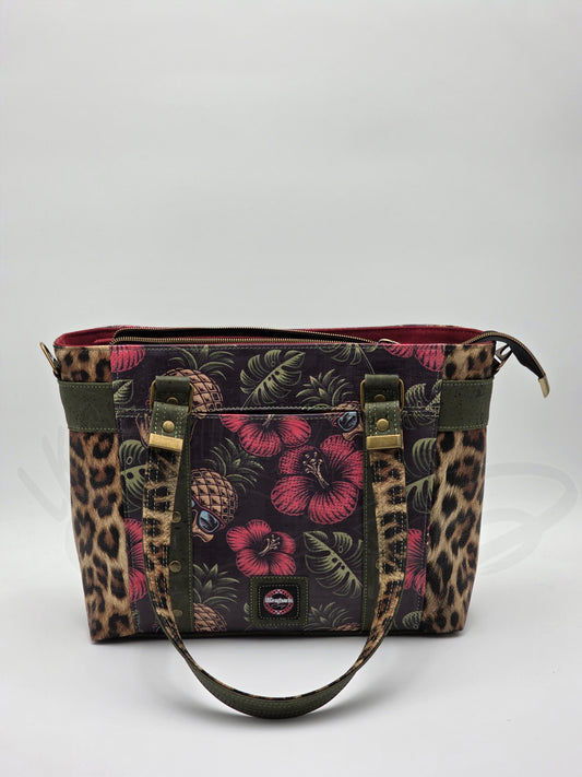 Mr. Heckles handbag- Pineapple skulls with leopard print
