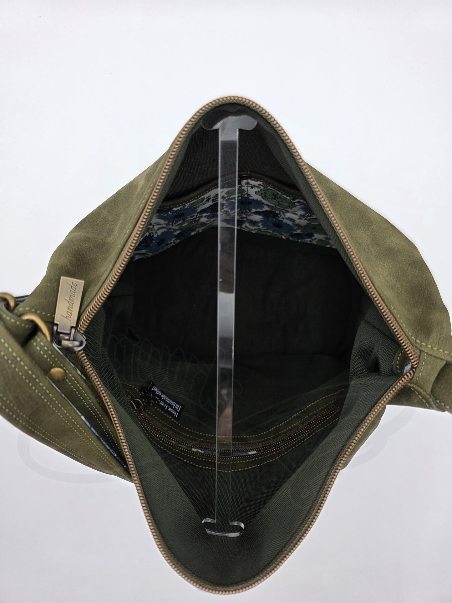Krystal Convertible Shoulder bag/backpack - Olive green and blue daisy