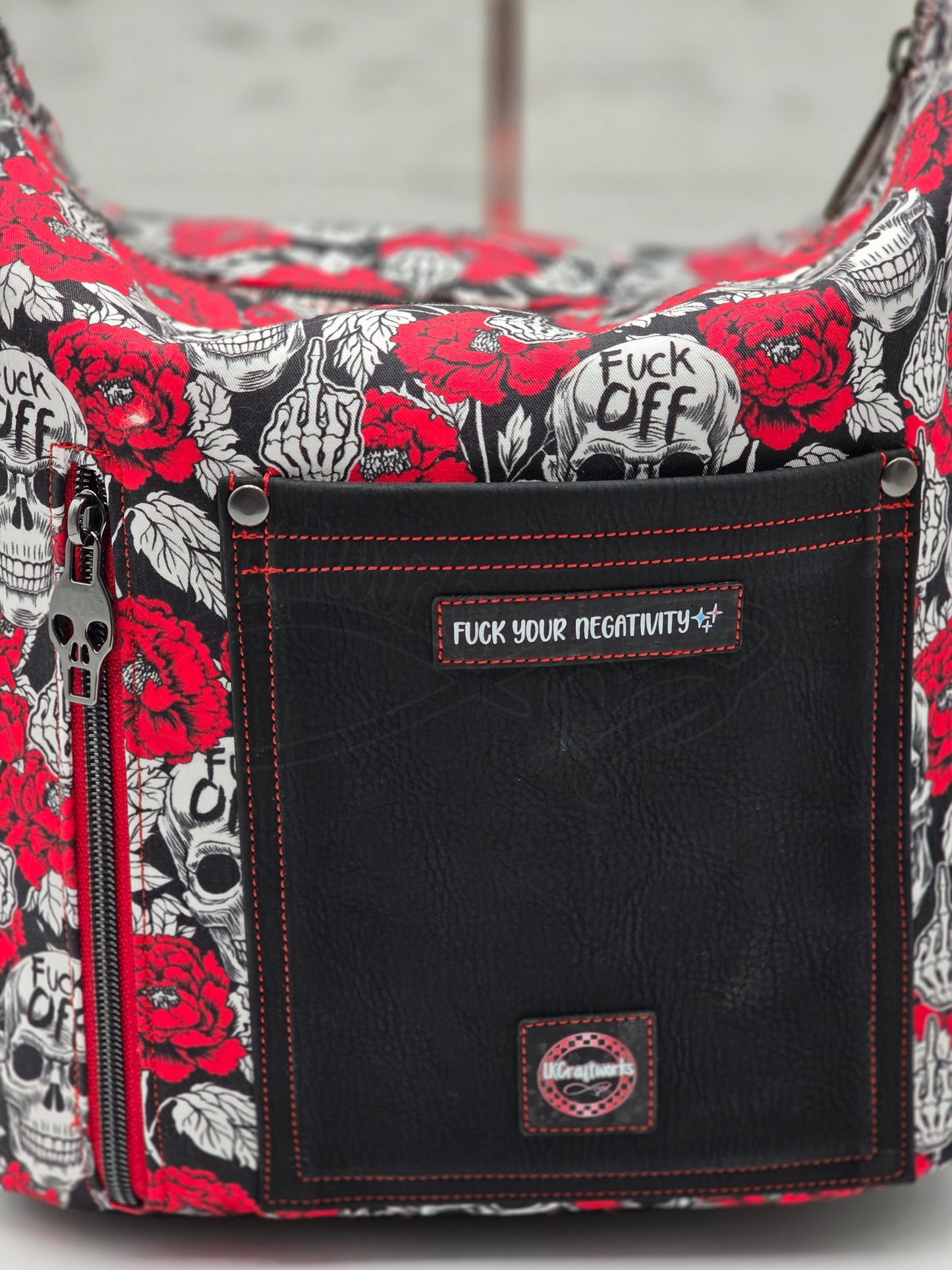 Krystal Convertible Shoulder bag/backpack - skulls and red roses