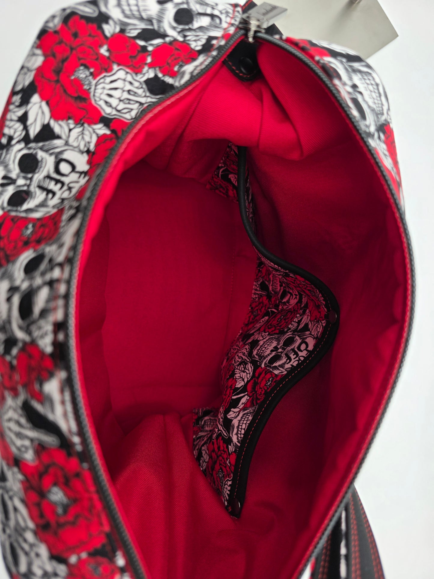 Krystal Convertible Shoulder bag/backpack - skulls and red roses