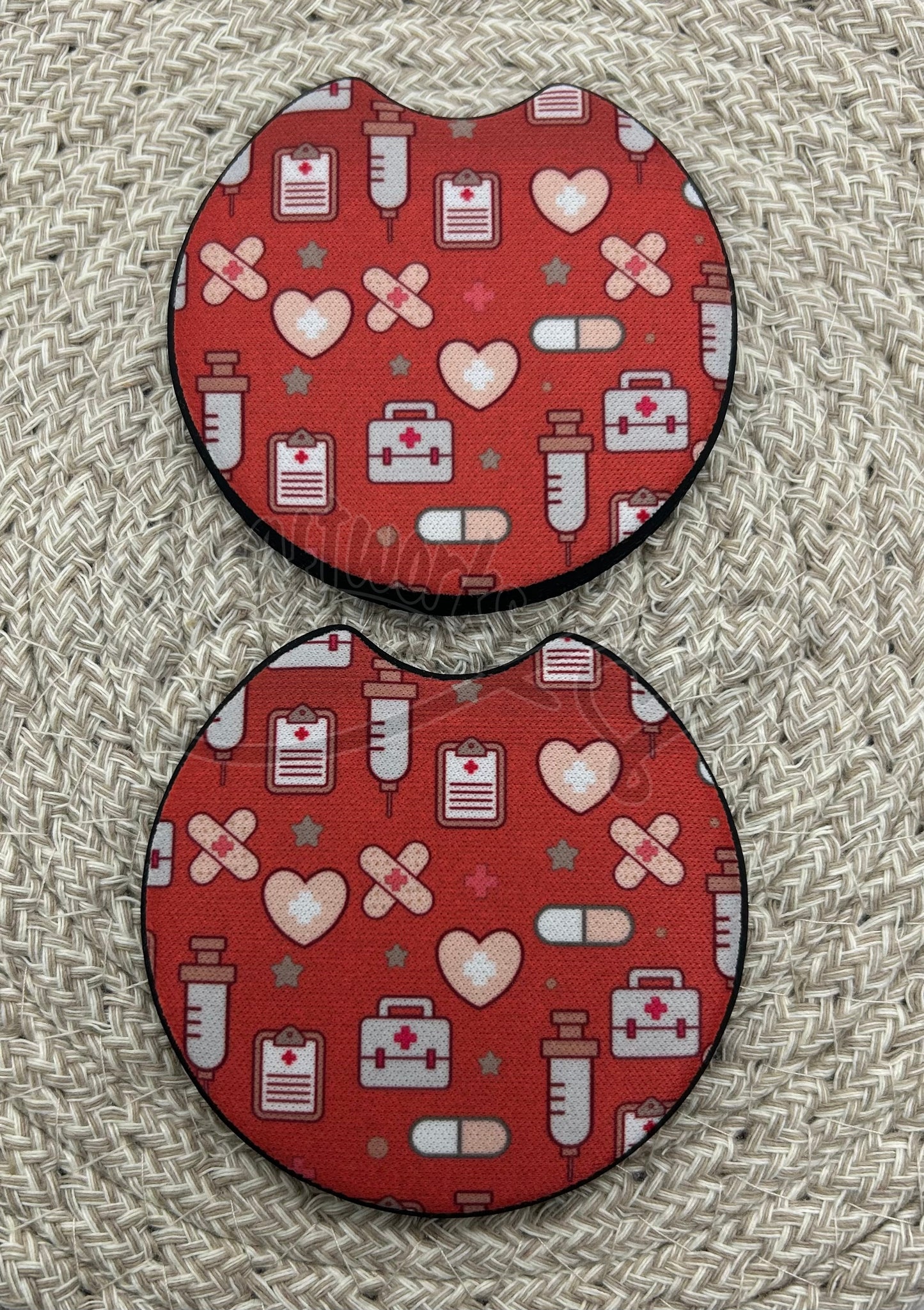 Car Coasters- Medical red