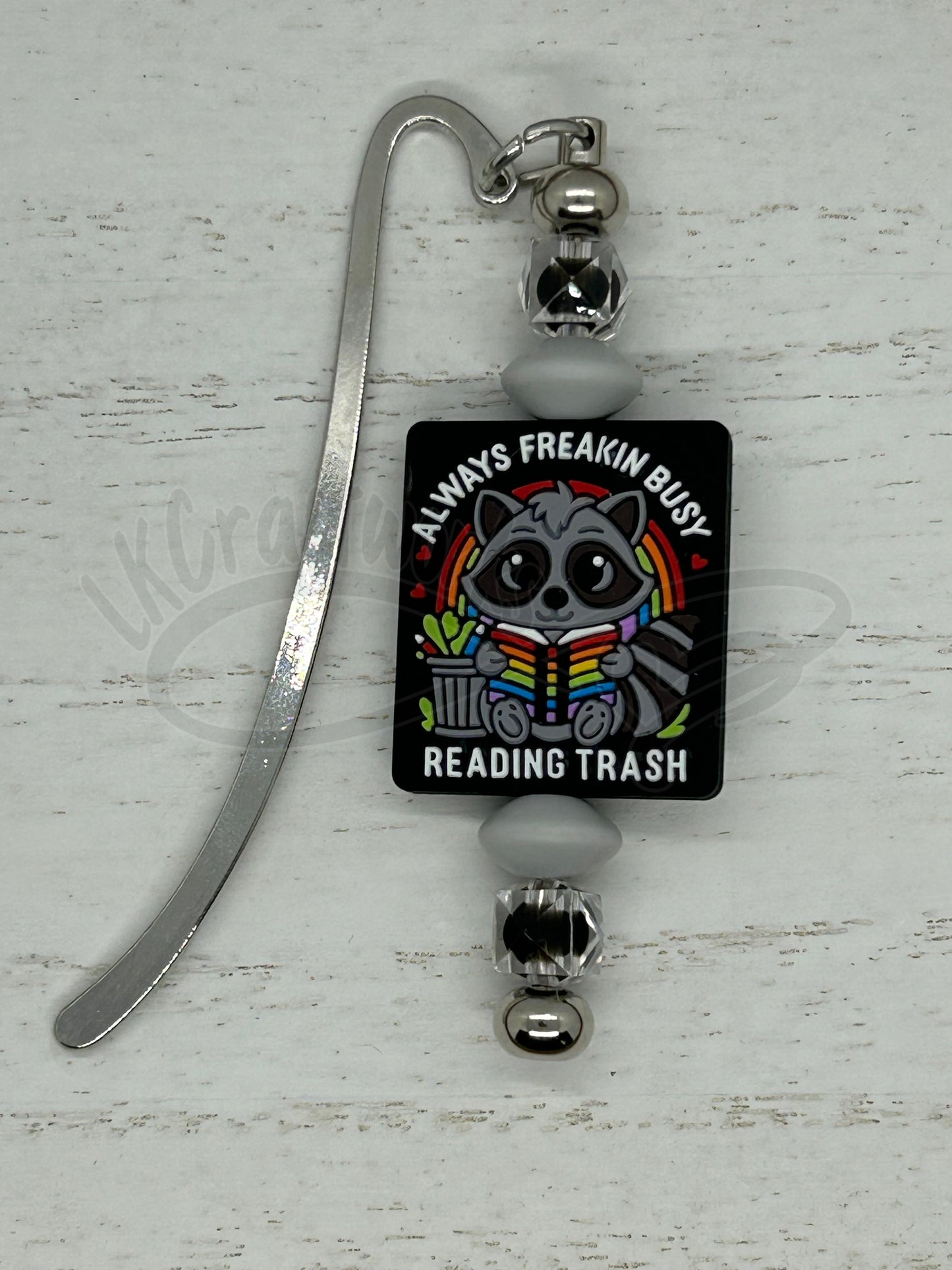 Beaded bookmark- Racoon