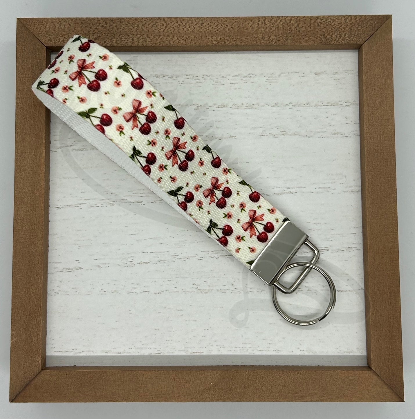 Key Fob keychain wristlet- Cherries