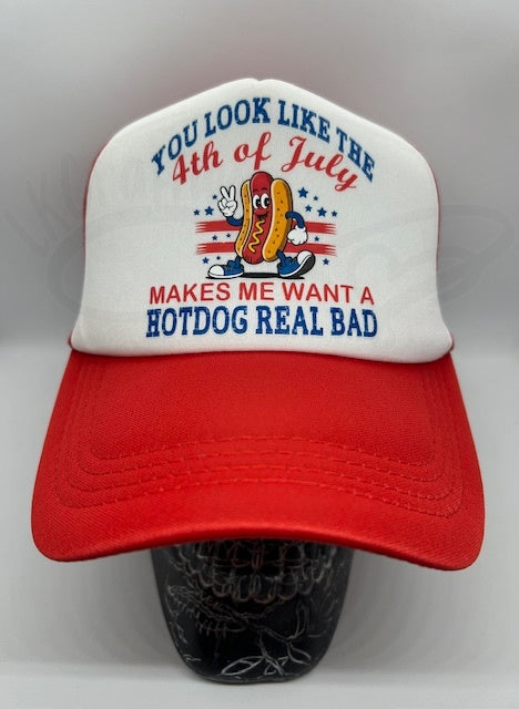 Trucker Hat (snapback)- 4th of July Hot dog