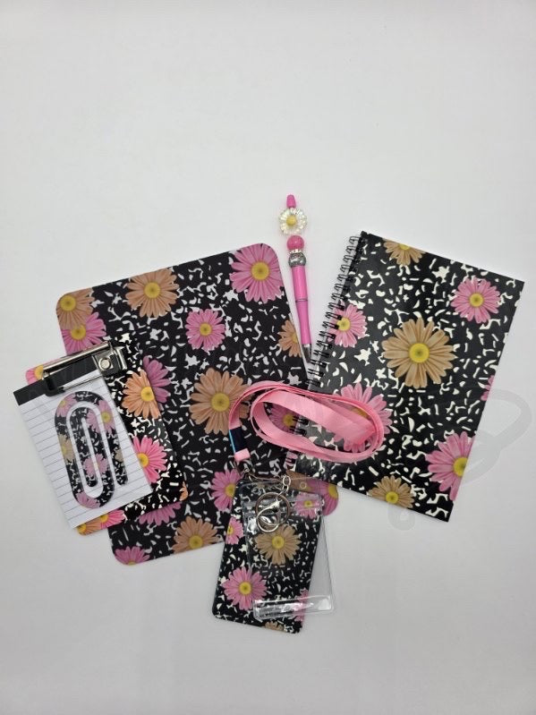 Back to School Bundle- Black Composition w/flowers