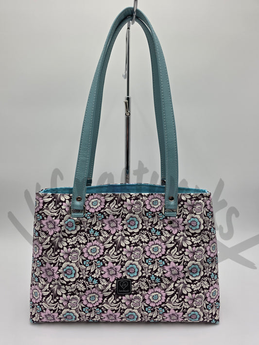 Tote Bag - Cotton floral with mini skulls