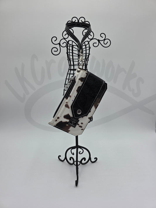Purse Pal - Cow print with black accent