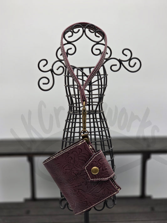 Key Fob Wallet - Brownish red western floral