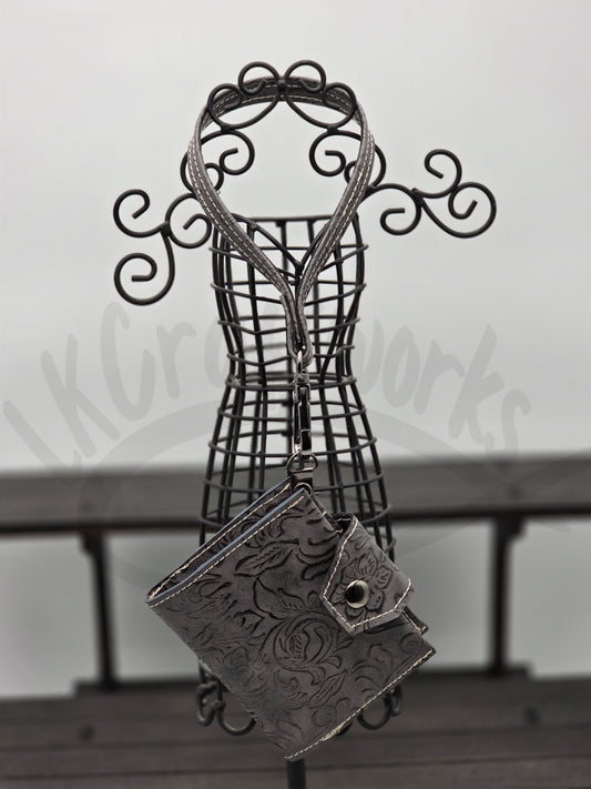 Key Fob Wallet - Grey western floral
