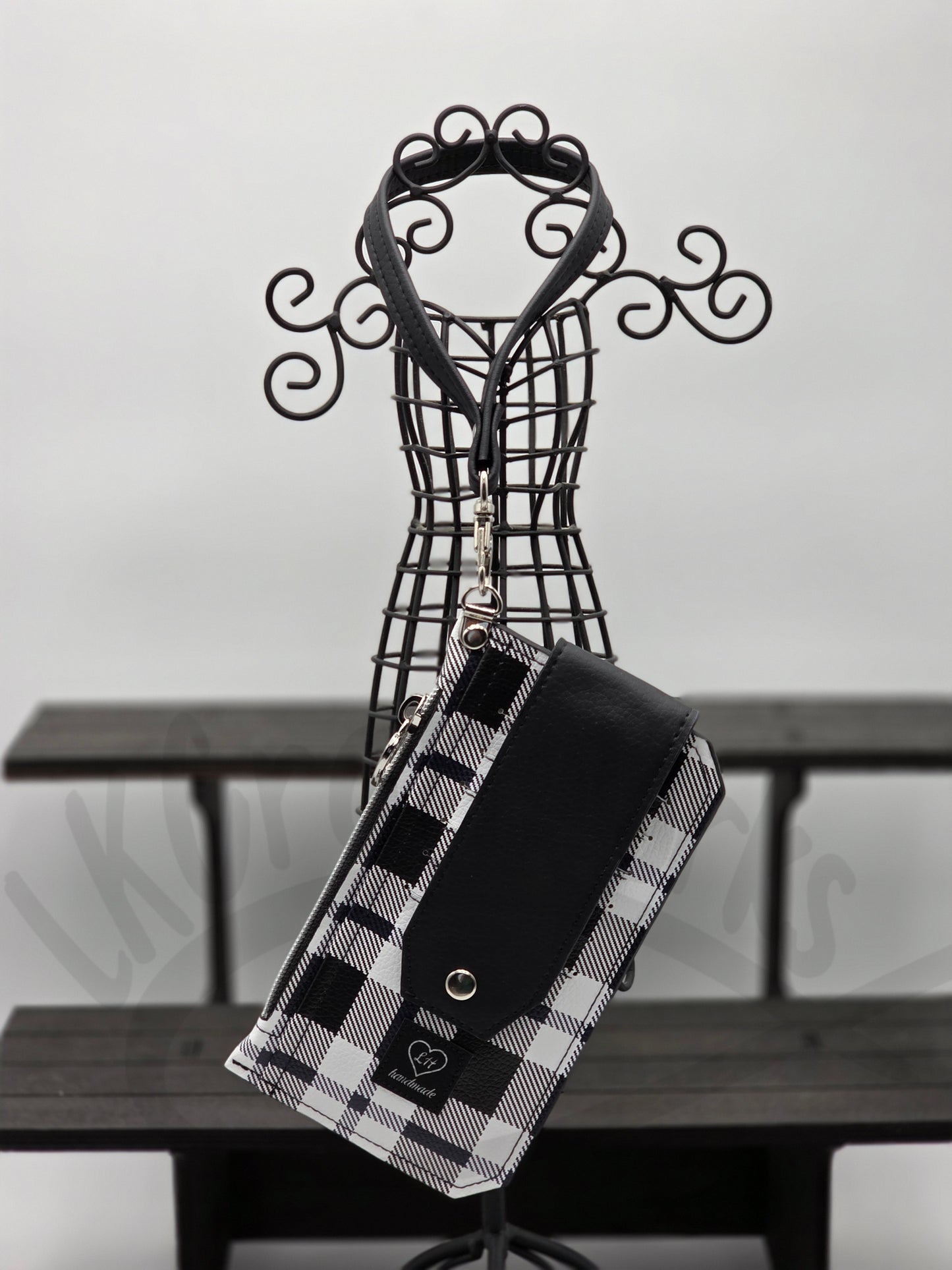 Purse Pal - Black and white plaid