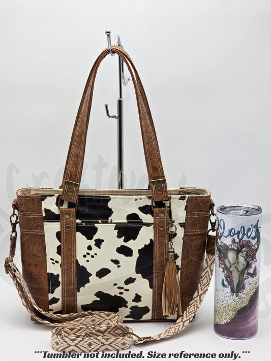 Mr. Heckles handbag- Cow print crossbody handbag