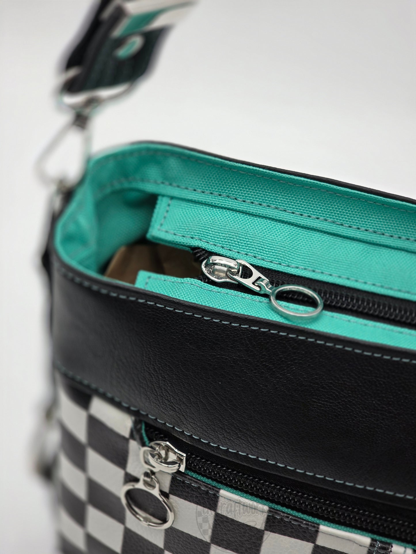 Checkered Harmonica Hobo Bag