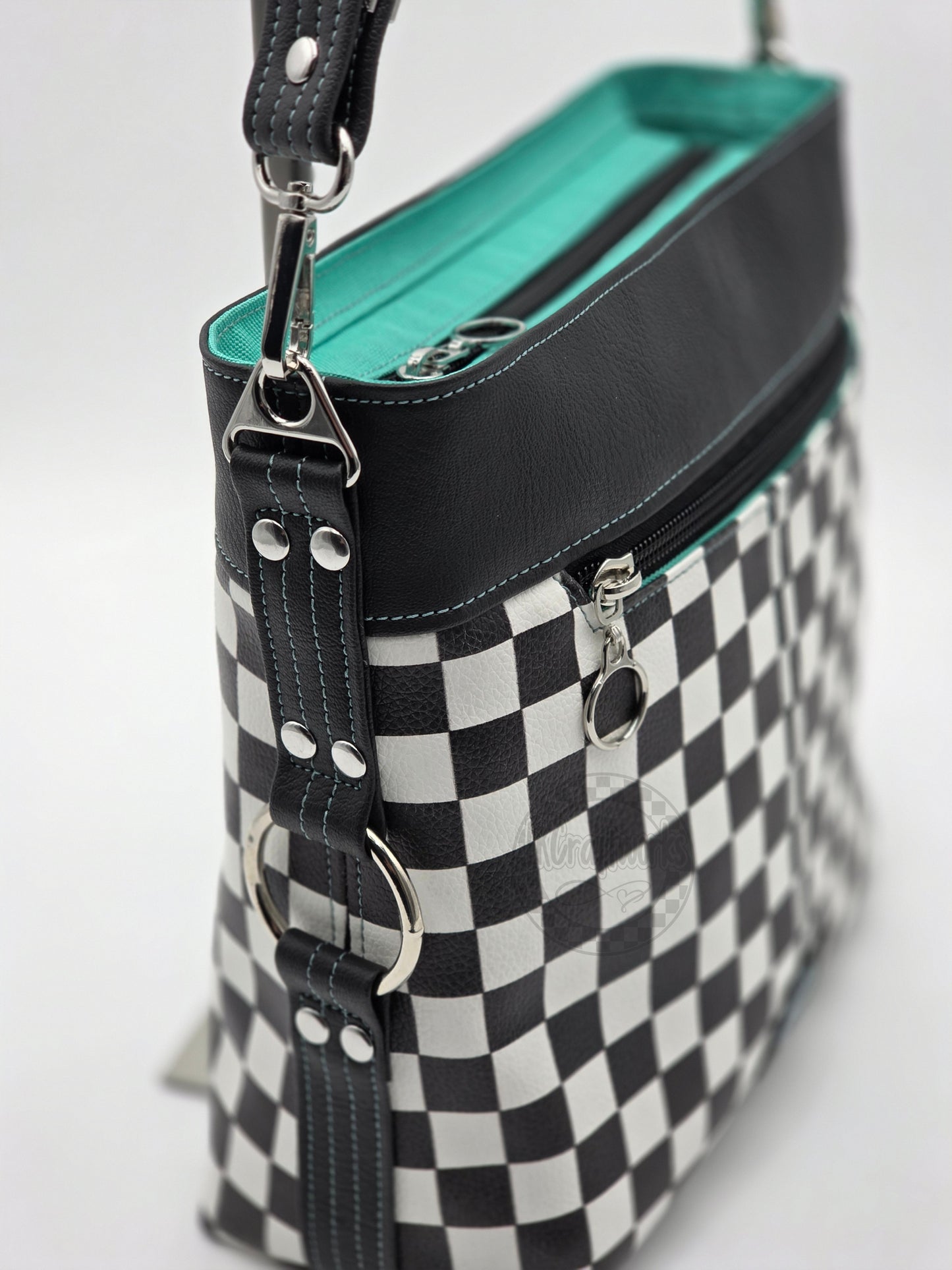 Checkered Harmonica Hobo Bag