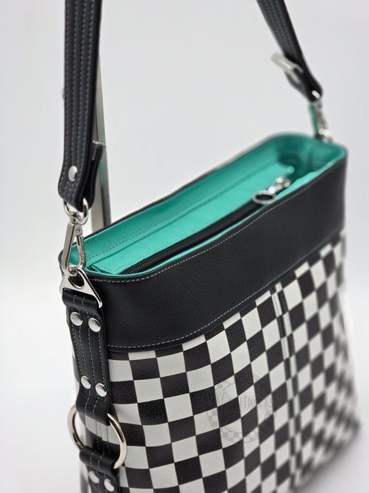 Checkered Harmonica Hobo Bag