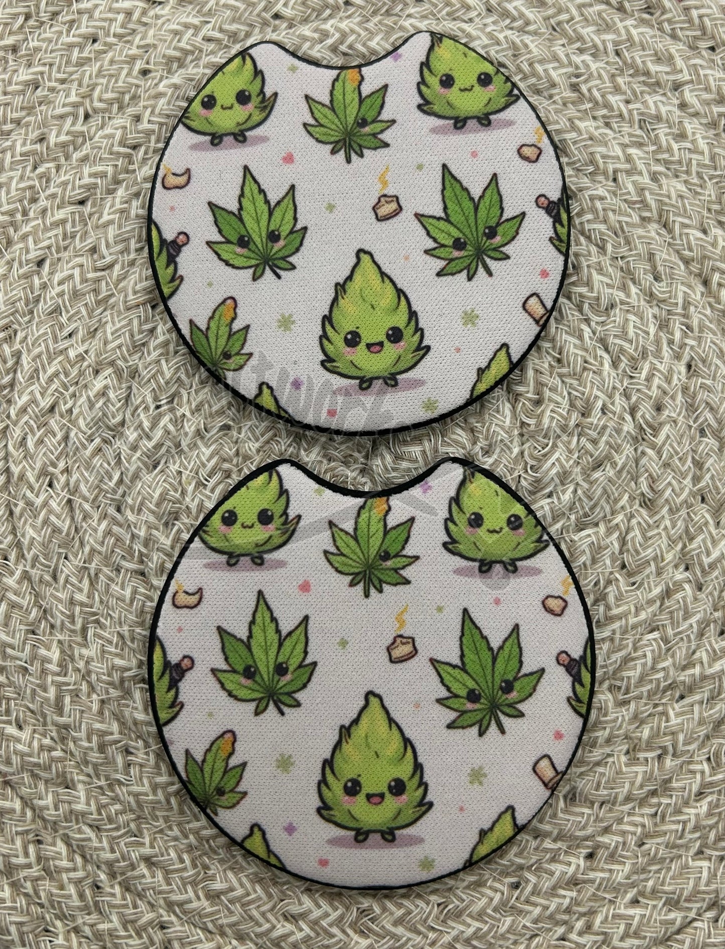 Car Coasters- Green leaf