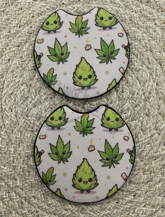 Car Coasters- Green leaf
