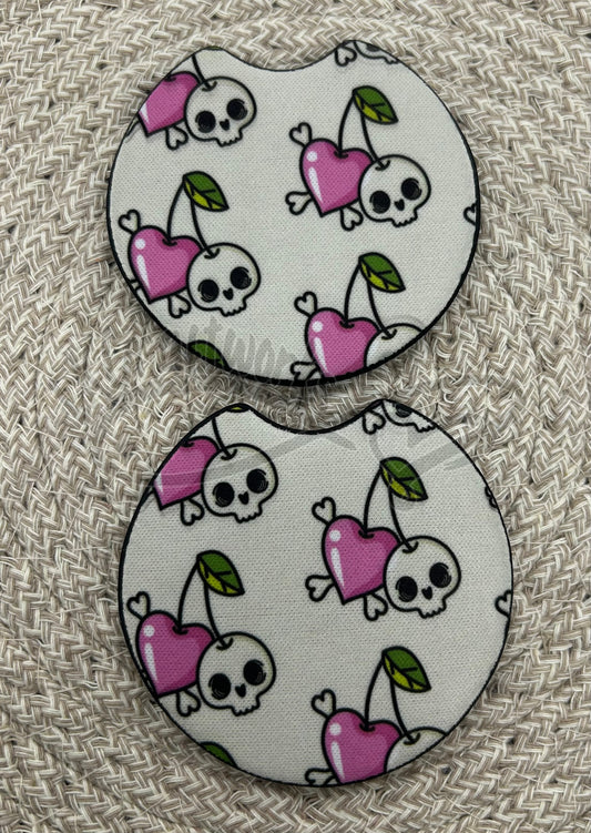 Car Coasters- Cherry skull