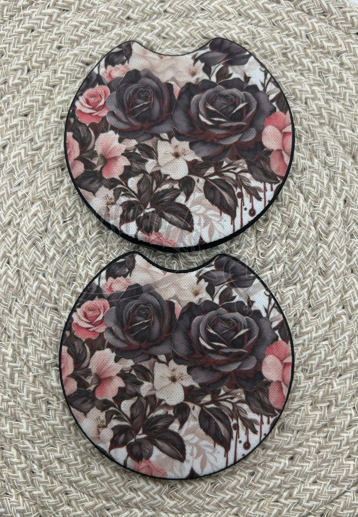 Car Coasters- Dark roses