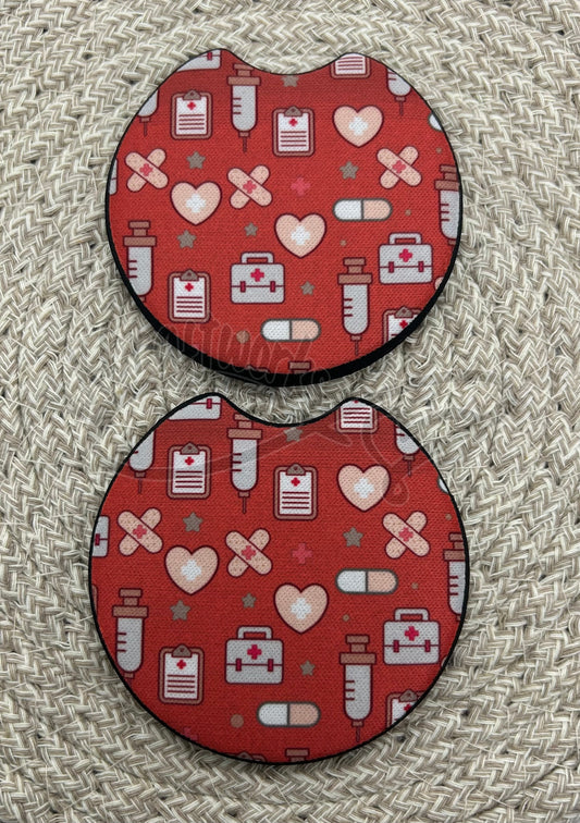 Car Coasters- Medical red
