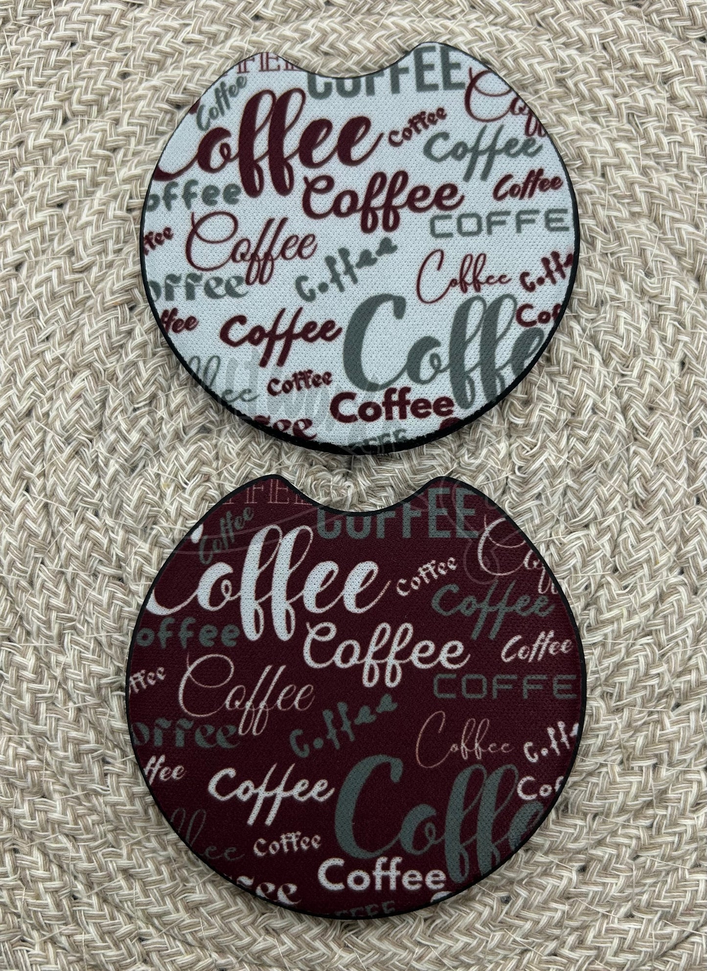 Car Coasters- Coffee mint/brown