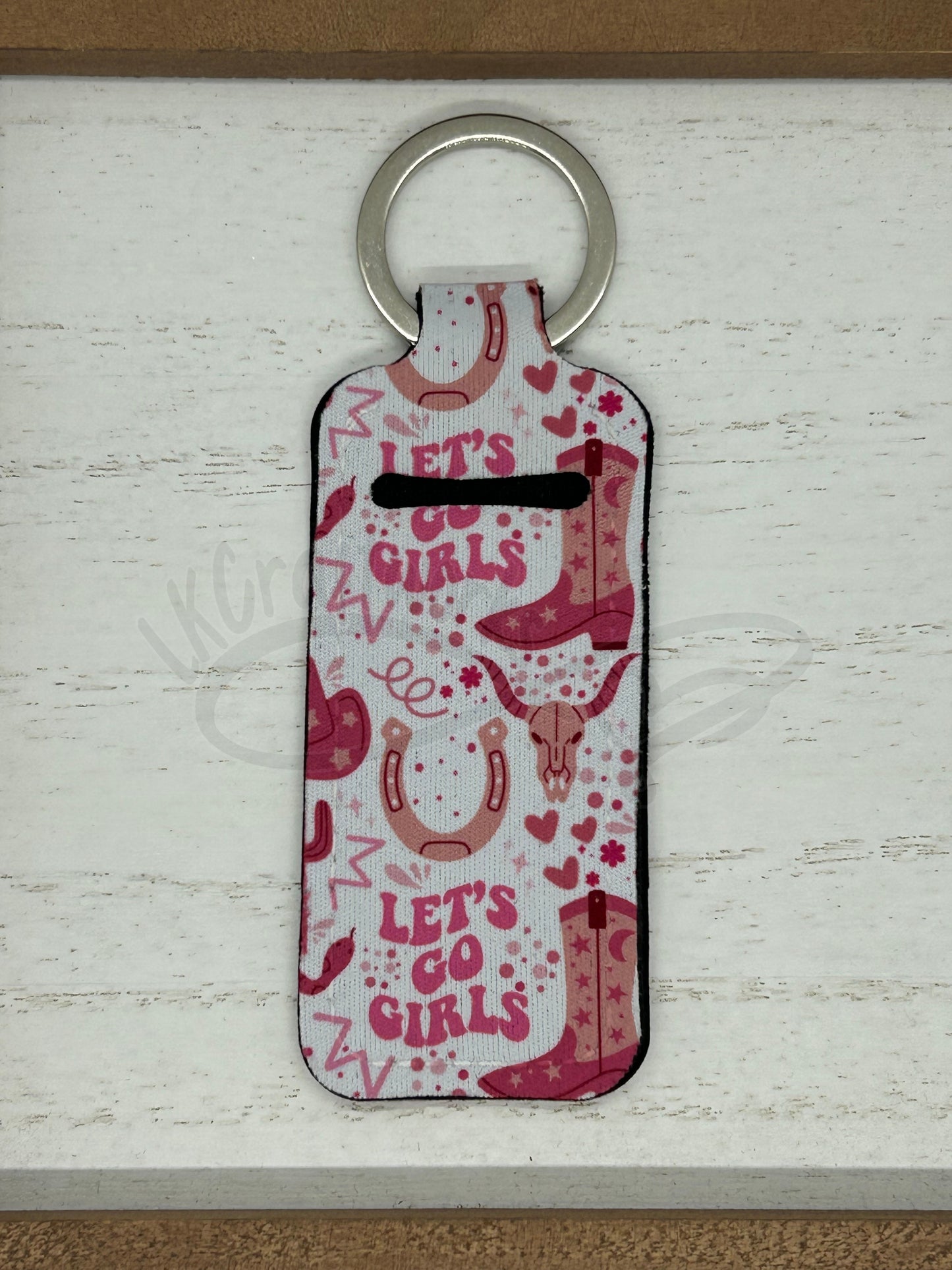 Keychain lip balm holder- Let's Go Girls
