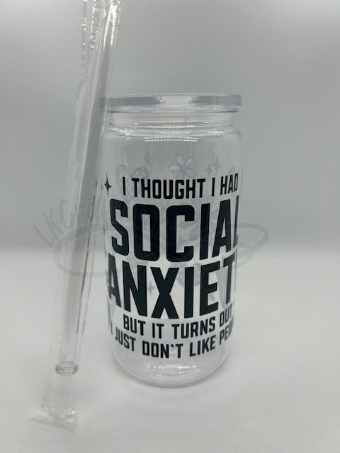 Tumbler 16oz- Social anxiety