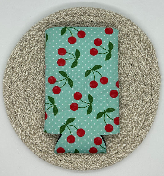 Tall Can cooler- Retro cherries