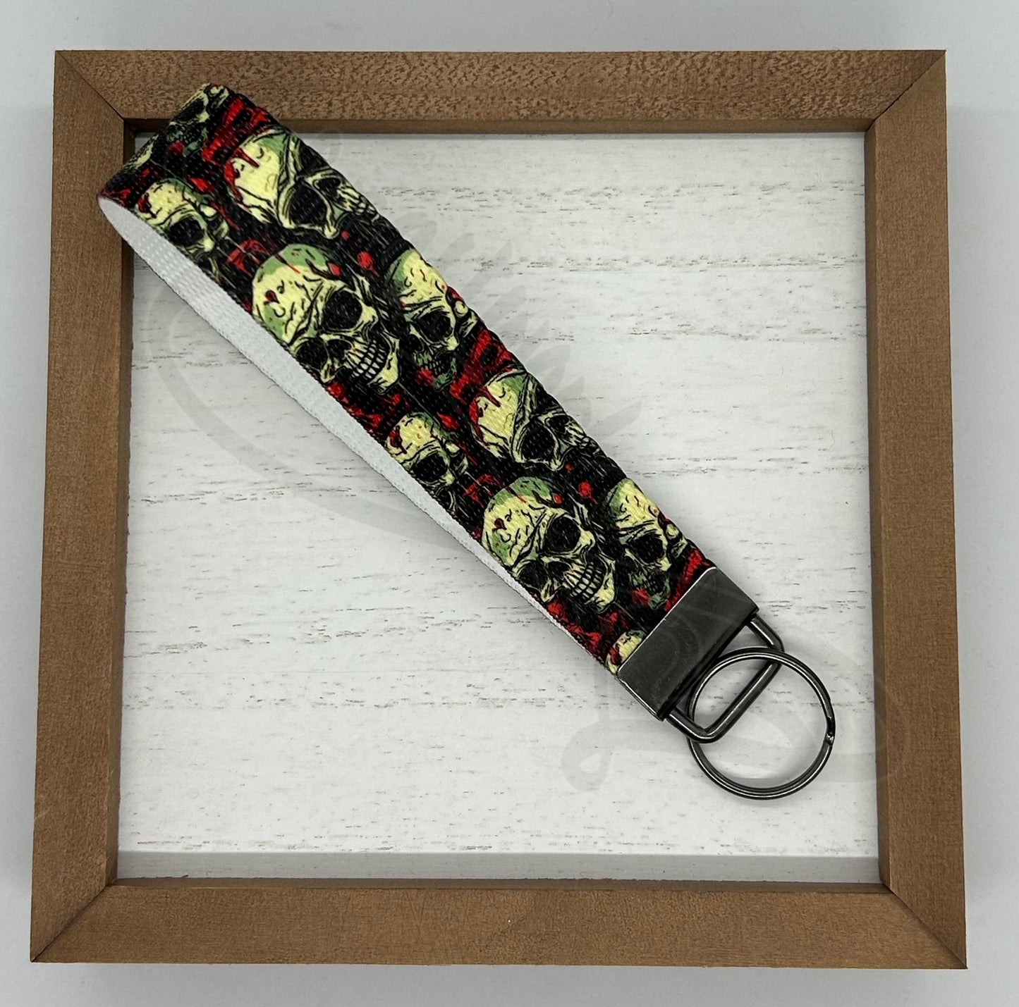 Key Fob keychain wristlet- Bloody skulls