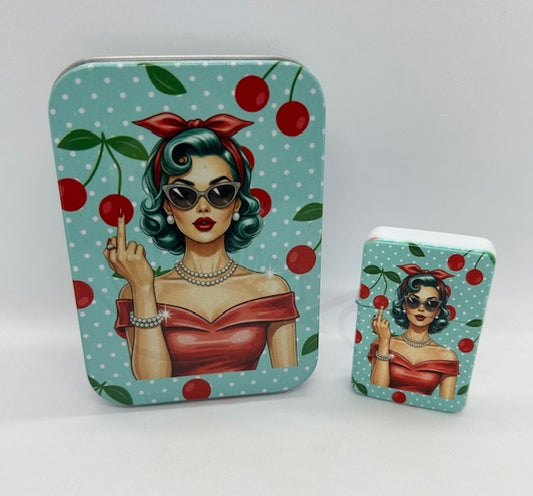Metal Refillable Lighter – Ships Empty: Sassy Pin-Up