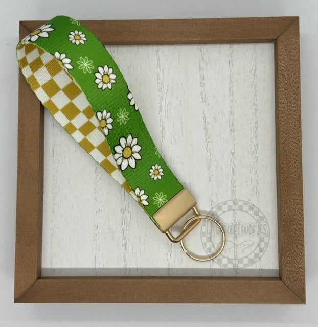 Key Fob keychain wristlet- double sided