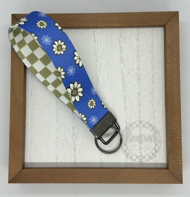 Key Fob keychain wristlet- double sided