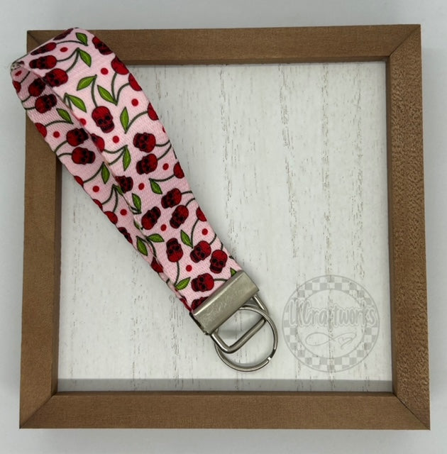 Key Fob keychain wristlet- double sided