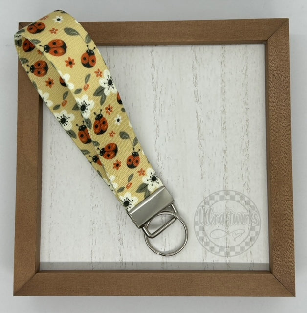 Key Fob keychain wristlet- double sided