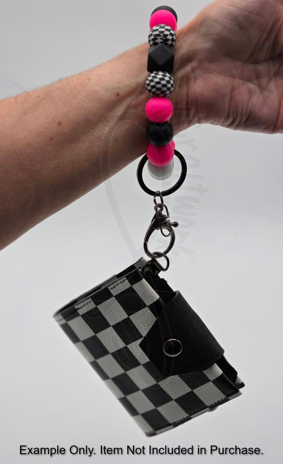 Beaded keychain wristlet- Leopard teacher